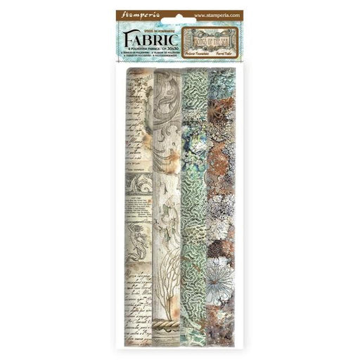 STAMPERIA PACK 4 SHEETS FABRIC CM 30X30-SONGS OF THE SEA - SBPLT18