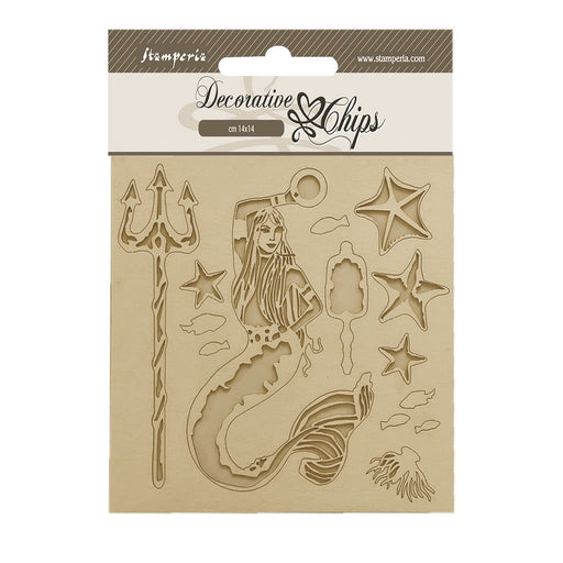 STAMPERIA DECORATIVE CHIPS CM 14X14-SONGS OF THE SEA RUDDER - SCB182