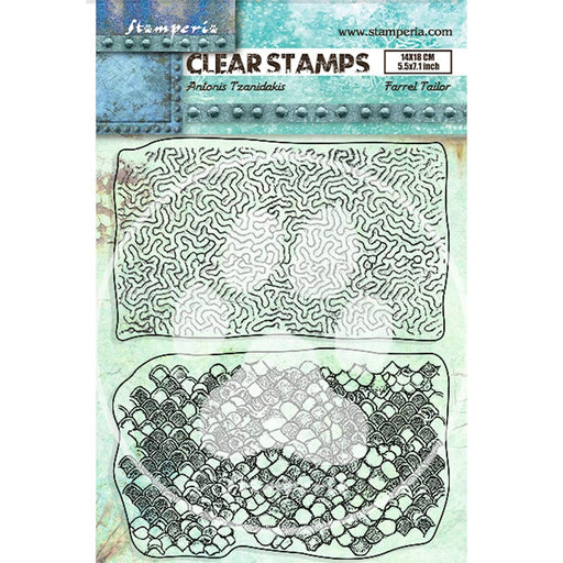 STAMPERIA RUBBER STAMP 14X18 - SONGS OF THE SEA DOUBLE TEXTU - WTK183