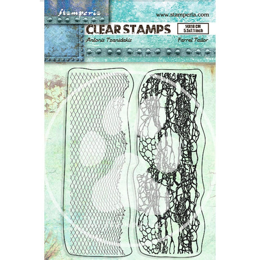 STAMPERIA RUBBER STAMP 14X18 - SONGS OF THE SEA DOUBLE BORDE - WTK184