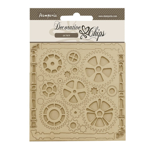 STAMPERIA DECORATIVE CHIPS CM 14X14-SONGS OF THE SEA PIPES A - SCB189