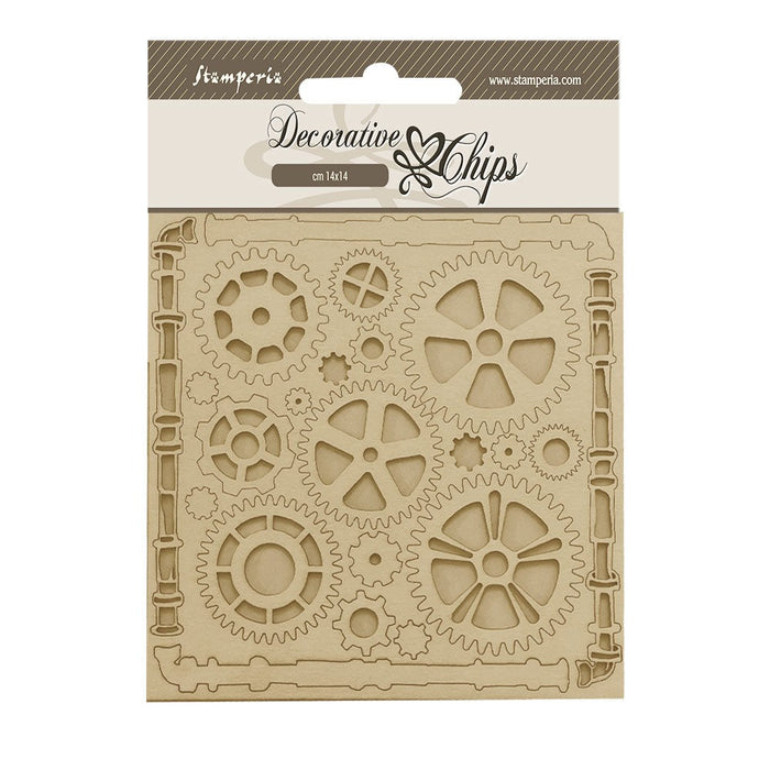 STAMPERIA DECORATIVE CHIPS CM 14X14-SONGS OF THE SEA PIPES A - SCB189