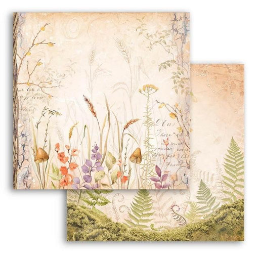 STAMPERIA 12X12 PAPER DOUBLE FACE-WOODLAND GRASSLAND - SBB964