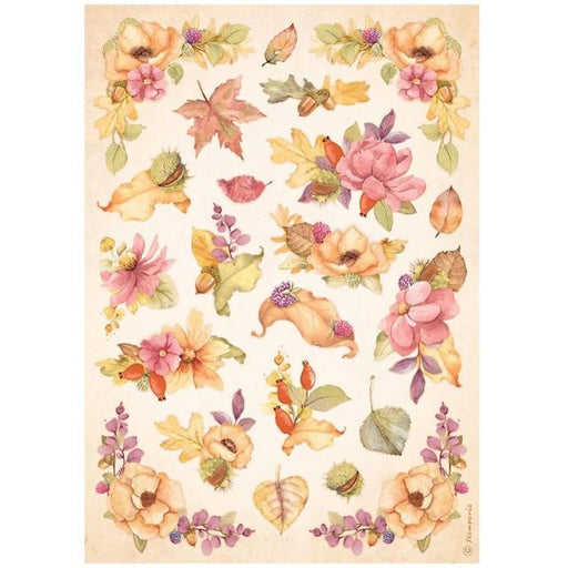 STAMPERIA A4 RICE PAPER PACKED - WOODLAND FLOWERS - DFSA4816