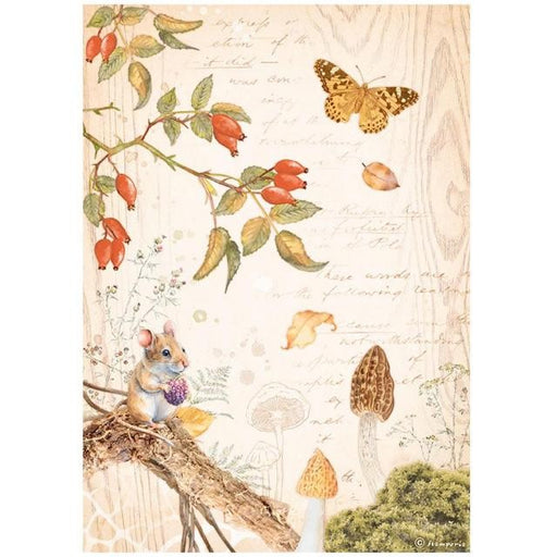 STAMPERIA A4 RICE PAPER PACKED - WOODLAND BUTTERFLY - DFSA4817