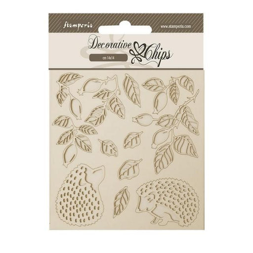 STAMPERIA DECORATIVE CHIPS CM 14X14 - WOODLAND HEDGEHOG - SCB191