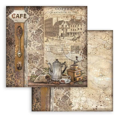 STAMPERIA 12X12 PAPER DOUBLE FACE - COFFEE AND CHOCOLATE GR - SBB965