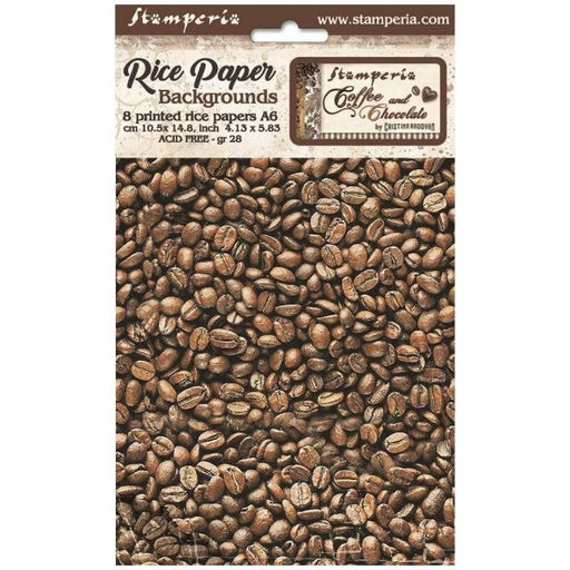 STAMPERIA RICE A6 BACKGROUNDS - COFFEE AND CHOCOLATE - DFSAK6012