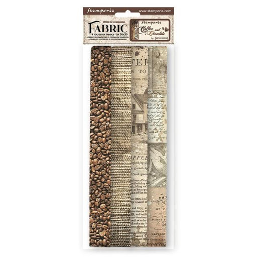 STAMPERIA PACK 4 SHEETS FABRIC CM 30X30 COFFEE AND CHOCOLAT - SBPLT19
