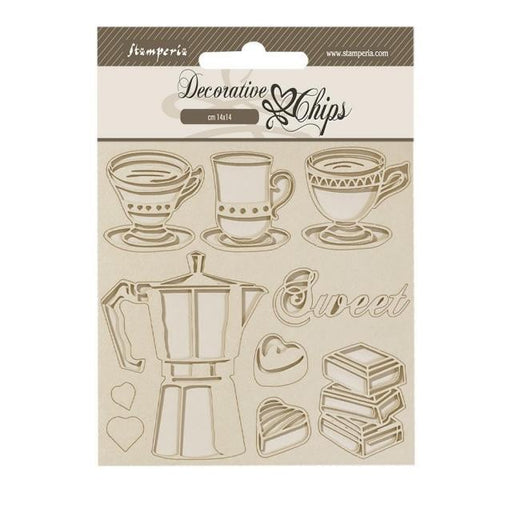 STAMPERIA DEC CHIPS 14 X 14CM - COFFEE AND CHOCOLATE MOKA - SCB194
