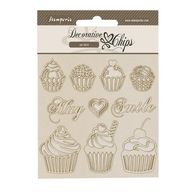 STAMPERIA DEC CHIPS 14 X 14CM - COFFEE AND CHOCOLATE SWEETY - SCB195