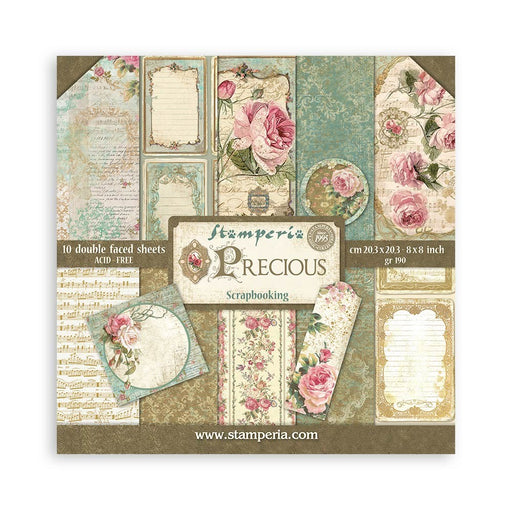 STAMPERIA 8 X 8 PAPER PACK DOUBLE FACE - PRECIOUS - SBBS95