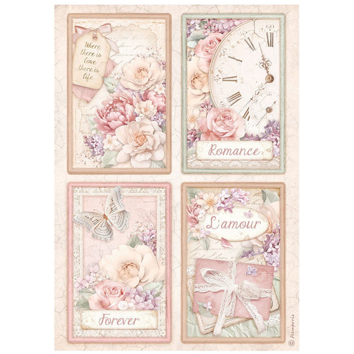 STAMPERIA A4 RICE PAPER PACKED - ROMANCE FOREVER 4 CARTOLIN - DFSA4833