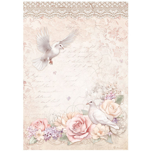 STAMPERIA A4 RICE PAPER PACKED - ROMANCE FOREVER COLOMBE - DFSA4834
