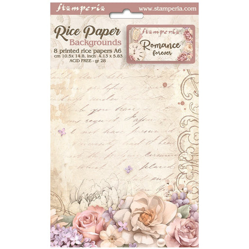 STAMPERIA RICE A6 BACKGROUNDS - ROMANCE FOREVER - DFSAK6014