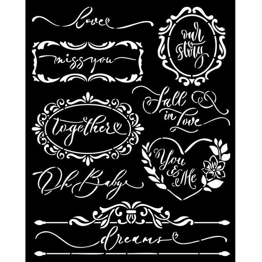 STAMPERIA STENCIL 20 X 25 CM - ROMANCE FOREVER PLATES - KSTD154