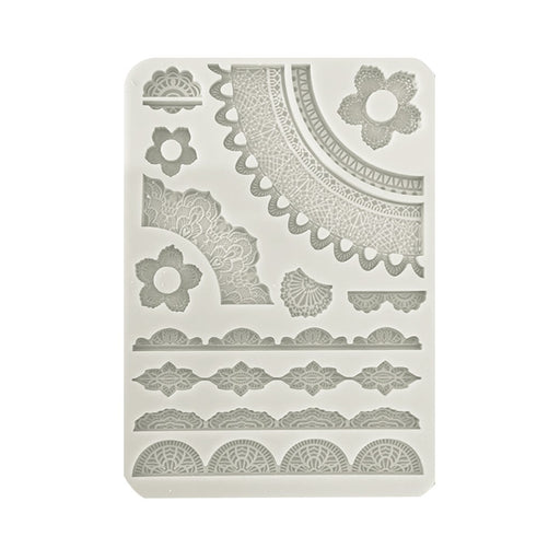 STAMPERIA SILICONE MOLD A5 - CREATE HAPPINESS SECRET DIARY LACE BORDERS - KACMA516