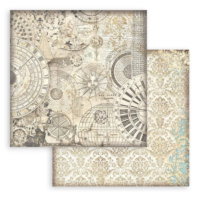 STAMPERIA 12X12 PAPER - SIR VAGABOND IN FANTASY WORLD OCHRE PATTERN -SBB978