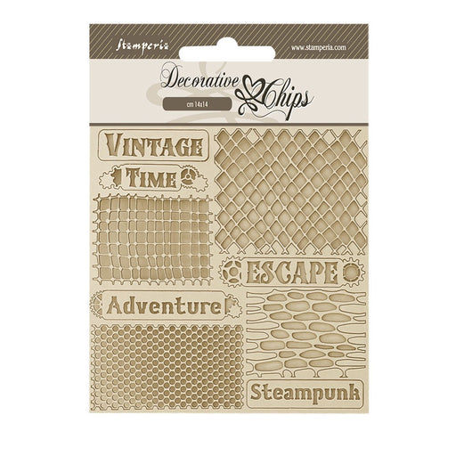 STAMPERIA DEC CHIPS 14 X 14CM- VOYAGES FANTASTIQUES NETS - SCB204