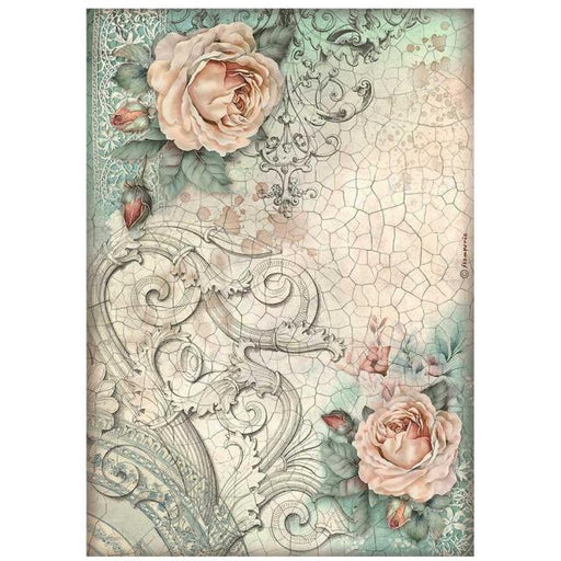 STAMPERIA A4 RICE PAPER PACKED - BROCANTE ANTIQUES ROSE - DFSA4853