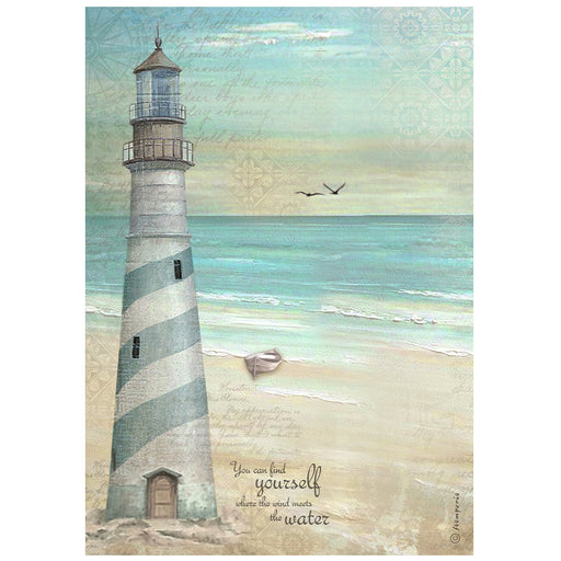 STAMPERIA A4 RICE PAPER PACKED -SEA LAND LIGHTHOUSE - DFSA4857