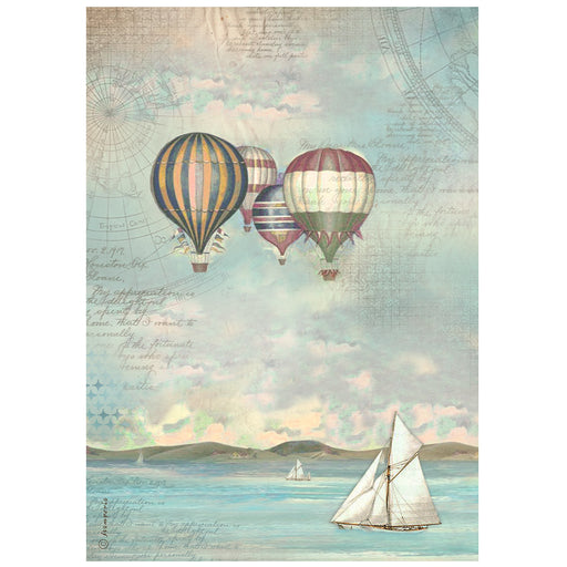 STAMPERIA A4 RICE PAPER PACKED -SEA LAND BALLOONS DFSA4860