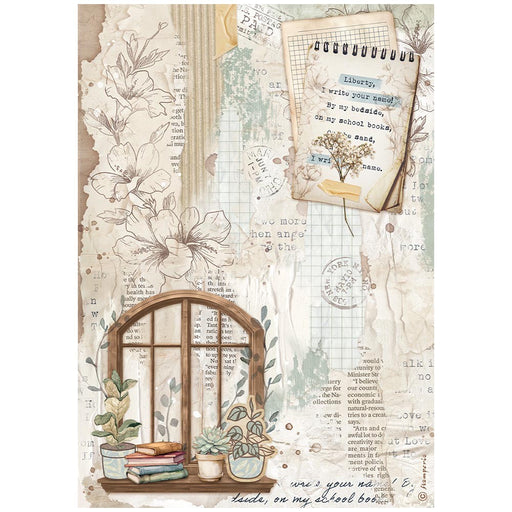 STAMPERIA A4 RICE PAPER PACKED - CREATE HAPPINESS SECRET DIARY WINDOW - DFSA4862