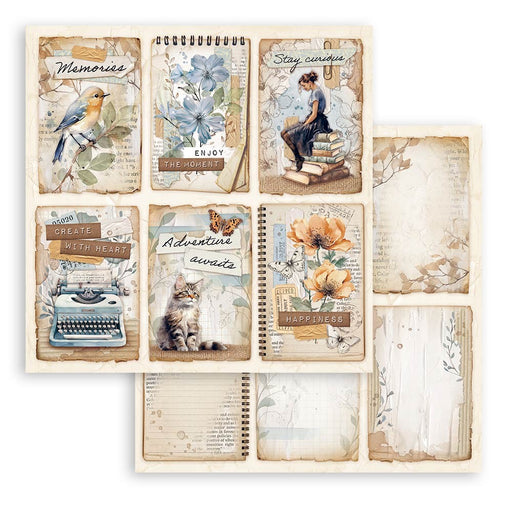 STAMPERIA 12X12 PAPER - CREATE HAPPINESS SECRET DIARY 6 CARDS - SBB991
