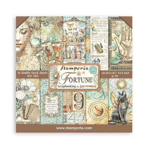 STAMPERIA 8 X 8 PAPER PAD DOUBLE FACE- - FORTUNE - SBBS105