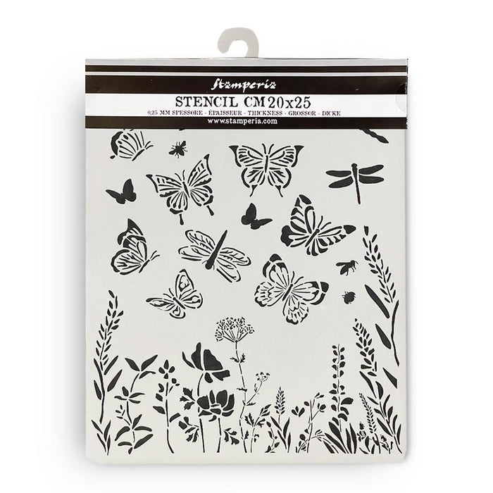 STAMPERIA STENCIL 20 X 25 CM - LAVENDER BUTTERFLIES - KSTD167