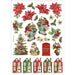 STAMPERIA A4 RICE PAPER PACKED- CLASSIC CHRISTMAS SOCKS AND HOUSES - DFSA4918
