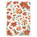 STAMPERIA A4 RICE PAPER PACKED- CLASSIC CHRISTMAS PIONSETTIA AND BELLS - DFSA4921