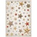 STAMPERIA A4 RICE PAPER PACKED- GEAR UP FOR CHRISTMAS STARS  -DFSA4933