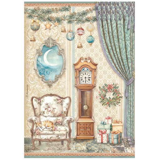 STAMPERIA A4 RICE PAPER PACKED- THE NUTCRACKER PENDULUM CLOCK AND CHAIR - DFSA4940