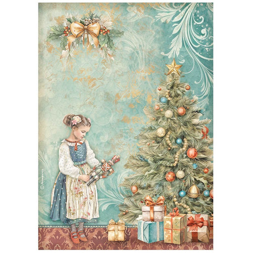 STAMPERIA A4 RICE PAPER PACKED- THE NUTCRACKER CHRISTMAS TREE - DFSA4941