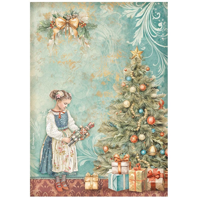 STAMPERIA A4 RICE PAPER PACKED- THE NUTCRACKER CHRISTMAS TREE - DFSA4941