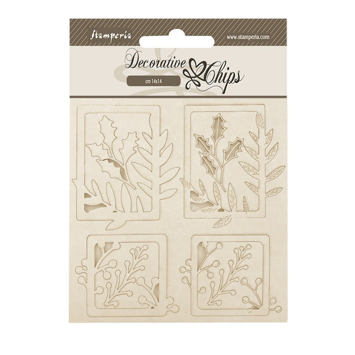 STAMPERIA DEC CHIPS 14 X 14CM- GEAR UP FOR CHRISTMAS 4 SQUARES - SCB233