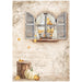 STAMPERIA A4 RICE PAPER PACKED- GOLDEN HARMONY WINDOW -DFSA4949