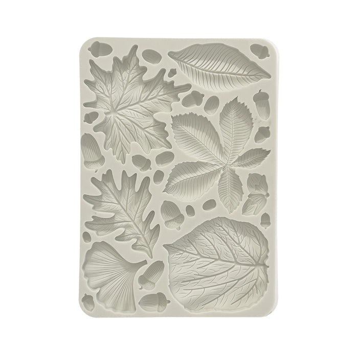 STAMPERIA SILICONE MOLD A5 - FOREST LEAVES AND ACORNS -KACMA539