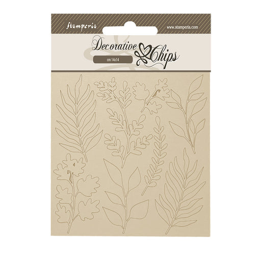 STAMPERIA DEC CHIPS 14 X 14CM- FOREST LEAVES - -SCB238