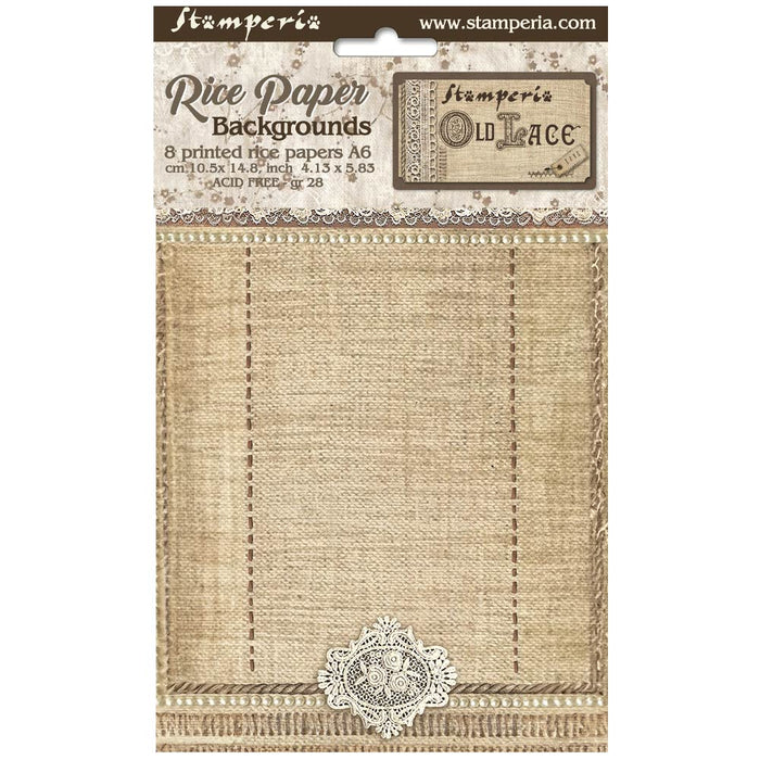 STAMPERIA RICE A6 BACKGROUNDS - OLD LACE -DFSAK6032