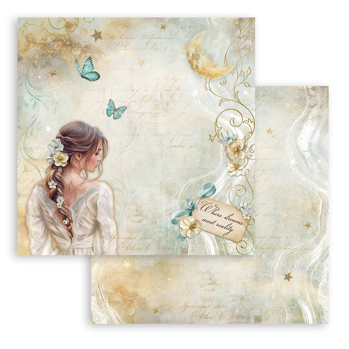 STAMPERIA 12X12 PAPER - MASQUERADE LADY BUTTERFLY - SBB1048