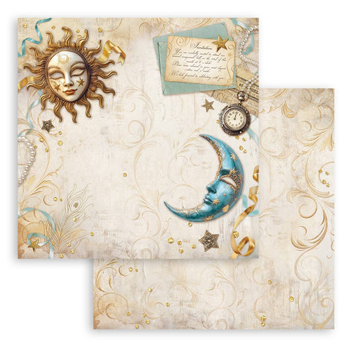 STAMPERIA 12X12 PAPER - MASQUERADE SUN AND MOON - SBB1049