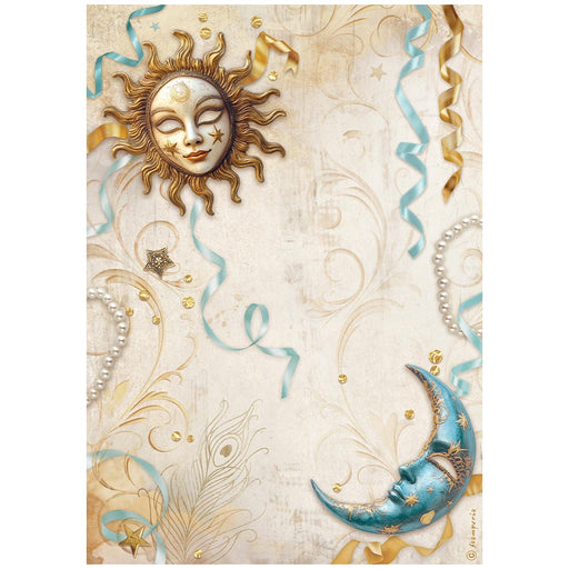 STAMPERIA A4 RICE PAPER PACKED- MASQUERADE SUN AND MOON -DFSA4982