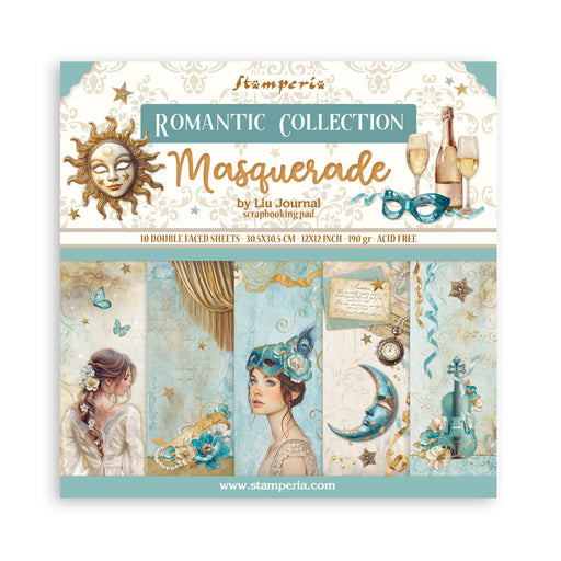STAMPERIA 12 X 12 PAPER PACK DOUBLE FACE - MASQUERADE - SBBL165