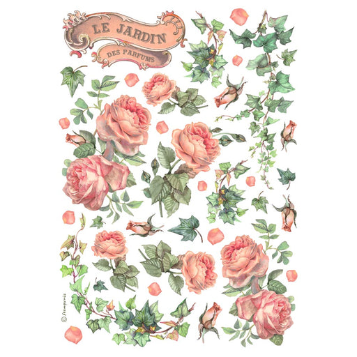 STAMPERIA A4 RICE PAPER PACKED- LES JARDINS DES PARFUMS -DFSA4993