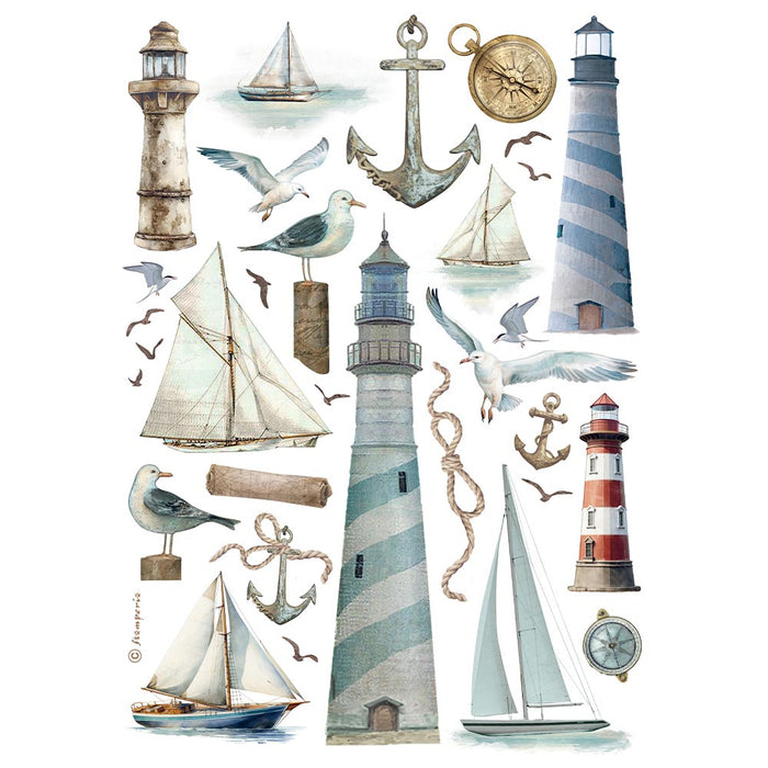 STAMPERIA A4 RICE PAPER PACKED- LIGHTHOUSE -DFSA4997