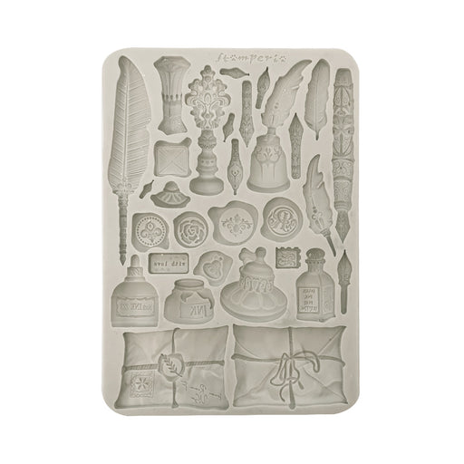 STAMPERIA SILICONE MOLD A5 FLOWERS AND POEMS CALLIGRAPHY - KACMA563(PRE ORDER NOW SHIPPING IN LATER OCTOBER 2026)