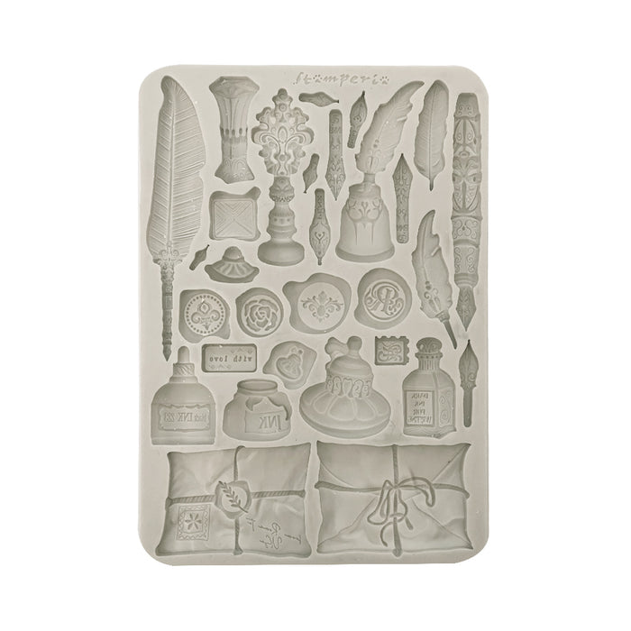 STAMPERIA SILICONE MOLD A5 FLOWERS AND POEMS CALLIGRAPHY - KACMA563(PRE ORDER NOW SHIPPING IN LATER OCTOBER 2026)