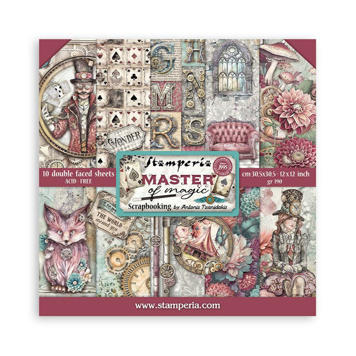 STAMPERIA 12 X 12 PAPER PACK DOUBLE FACE - MASTER OF MAGIC -SBBL166